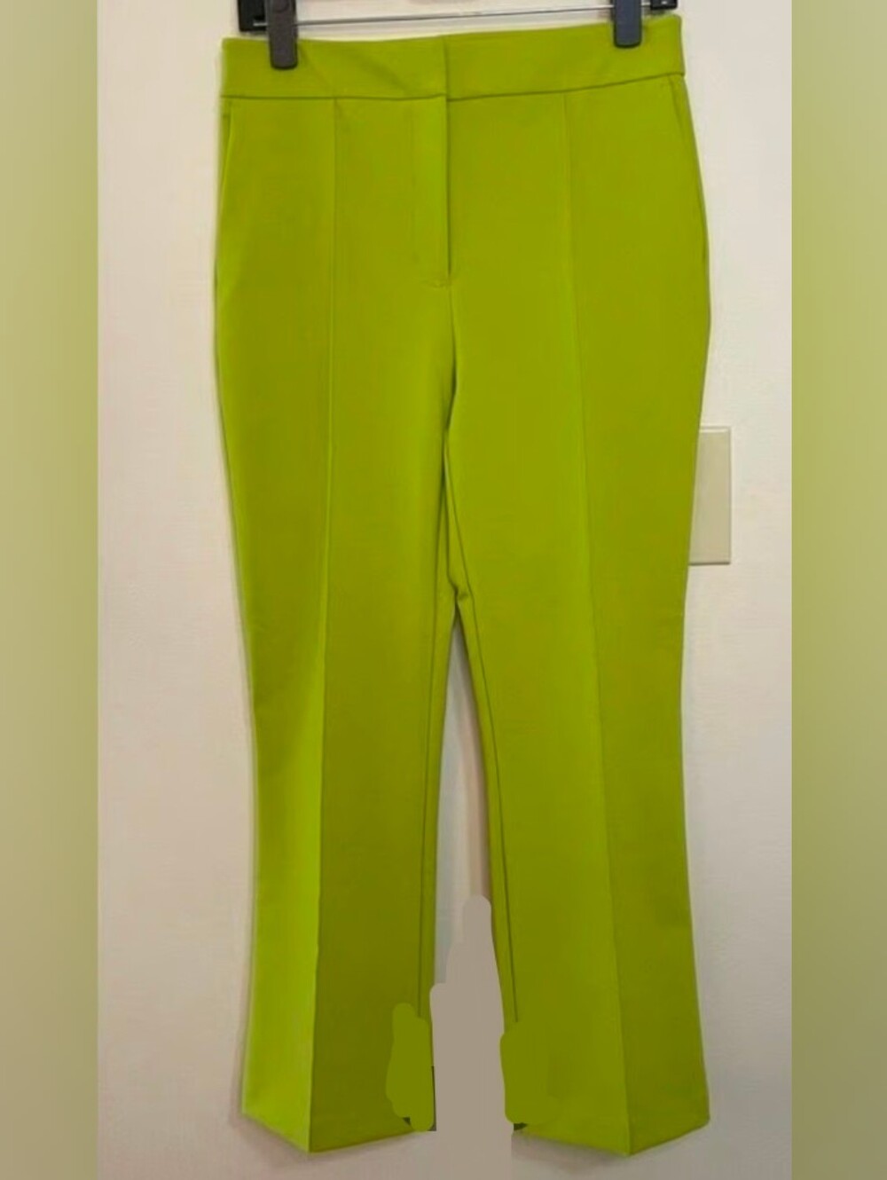 NWT Rachel Zoe High-Rise Lime Green Women's Tailored Kick Flare Pants Sz 6
